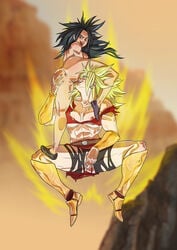 2girls abrosiis abs anus ass aura black_hair boots breasts caulifla clothed clothed_female clothing dragon_ball dragon_ball_super earring female female_only female_saiyan fingering fingering_self flying green_hair hand_on_ass imminent_oral kale kale_(berserker) legendary_super_saiyan multiple_girls pussy ripped_clothing saiyan smile spiked_hair spiky_hair spread_legs super_saiyan torn_clothes universe_6 universe_6/universe_7 yuri