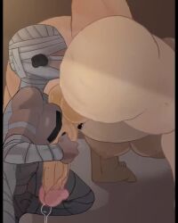 1futa 1girls alphys animated balls bandage bandaged_arm bandaged_head breasts cock eating_ass erection excessive_precum female female_focus female_rimming_futa futa_on_female futanari handjob huge_cock humanoid_penis larger_futa leaking_precum nude penis precum precum_drip raburesu_ rimjob rimming rimming_female rimming_futa rusty_trombone size_difference smaller_female tagme video