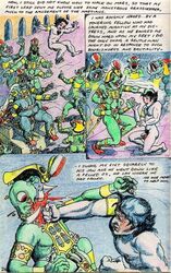 2000 a_princess_of_mars alien animal_genitalia balls blood edgar_rice_burroughs female green_martian human james_killian_spratt john_carter male mammal melee_weapon nude penis punch sheath sitting standing sword tars_tarkas traditional_media_(artwork) weapon