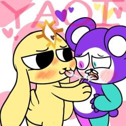 bearzel_(chikn_nuggit) bezel_(chikn_nuggit) chikn_nuggit chikn_nuggit_(chikn_nuggit) non-human non-human_head non-human_only sexy tagme tongue toony unknown_artist yaoi