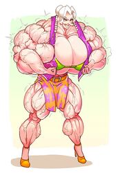 1girls archie_comics breasts brown_eyes extreme_muscles female female_only flexing fmg geraldine_grundy grey_hair huge_breasts hyper_breasts hyper_muscles mature mature_female mature_woman maxflax muscle_growth muscles muscular muscular_female ripped_clothing solo stretched_clothes veins what_a_mass!