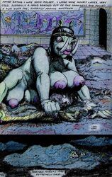 2000 a_princess_of_mars alien breasts edgar_rice_burroughs female green_martian human james_killian_spratt john_carter male mammal nude sleeping sola traditional_media_(artwork) tusks