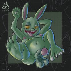 1:1 5_toes absurd_res balls belly bulge clothing feet genitals goblin gobuno hi_res humanoid long_ears male nipples penis sharp_teeth shortstack soles solo teeth thong toes underwear zyasixpear