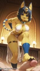 1girls ai_generated animal_crossing animal_ears animal_feet animal_humanoid ankha ankha_(animal_crossing) barefoot big_breasts black_eyes body_fur breasts cat_ears cat_girl cat_tail catgirl clothed clothed_female clothed_female_nude_male clothed_sex curvy curvy_body curvy_female dancer dancer_outfit dreamyan_ai feet female female_focus female_only foot_fetish foot_focus footjob fur furry furry_female harem_outfit hi_res high_quality high_resolution highres huge_breasts jewelry leaning_forward leg_up legs looking_down open_mouth paws seductive seductive_eyes seductive_look seductive_mouth seductive_pose short_hair smile smiling solo solo_female solo_focus standing thick_ass thick_thighs thighs toes uncensored yellow_body yellow_fur