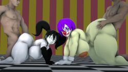 3d 4some animated background big_ass big_breasts big_butt big_nipples big_thighs black_gloves black_hair circus cleavage close_up clown clown_girl clown_makeup clown_nose clown_paint color colored completely_nude creampied cum cum_drip cum_in_pussy cum_inside cumshot doggy doggy_style doggy_style_position doggy_style_sex doggystyle doggystyle_position dolly_doodle_(ironhawk) foursome grey_eyes happy happy_sex ironhawk looking_pleasured male_on_female muscles naked naked_female naked_male original_characters pale-skinned_female pale_body pale_skin rubberhose sex sexy sfm shaking shooting_cum smile sound sound_effects source_filmmaker strong_male tagme thick thick_ass thick_hair thick_hips thick_legs thick_thighs thrusting thrusting_into_pussy twintails twitter_link video white_body zeenee zeenee_(ironhawk)