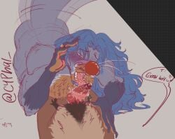 alternate_universe alternate_version_available anthro anthro_only blowing blowjob blue_hair blush blush_lines buggy_the_clown canon_x_oc chest_fur chest_tuft clown clown_boy clown_nose drooling_tongue facial_hair fangs fupa furry furry_male furry_only gay gay_male good_boy guuguutron homosexual homosexual_male knot knotted_penis long_hair long_tongue male male/male male_only marmot marriage married married_couple minkmen_(one_piece) moustache muscular muscular_male oc_x_canon one_piece open_mouth praise praise_kink precum sea_lion self_insert self_upload selfship selfshipping sloppy sloppy_blowjob tail_motion tailwag tongue_out tongue_out_blowjob yumeship yumeshipping