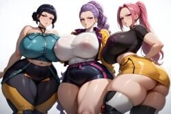3girls ai_generated bare_ass bedroom_eyes big_ass big_breasts big_butt black_hair brasil_louco bubble_ass bubble_butt chubby chubby_female clothed clothed_female curvaceous curvy curvy_body curvy_female curvy_figure dominant_female domination female female_focus female_only full_body full_clothed fully_clothed gigantic_ass huge_breasts huntrix kpop_demon_hunters large_ass looking_at_viewer mature mature_female mature_woman milf milf_body mira_(kpop_demon_hunters) netflix pink_hair presenting presenting_ass purple_hair rumi_(kpop_demon_hunters) seducing seducing_viewer seductive_look seductive_pose sexy sexy_body sexy_pose simple_background solo_female solo_focus tagme thick thick_ass thick_body thick_butt thick_legs thick_thighs white_background zoey_(kpop_demon_hunters)