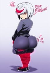 1girls ai_generated annoyed bubble_butt d-art_style dialogue fat_ass female female_only glaring huge_ass sage_(sonic) sage_(sonic_frontiers) sega shoes shortstack solo sonic_(series) sonic_the_hedgehog_(series) talking_to_viewer text thick_thighs