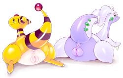 ampharos anus ass blue_eyes exed_eyes female game_freak goodra green_eyes nintendo pokemon pokemon_(species) puffy_anus puffy_pussy pussy video_games