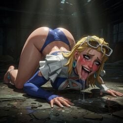 ai_generated ass_focus ass_up barefeet barefoot drooling feet feet_fetish feet_focus feet_together foot_fetish foot_focus foot_play invisible_woman invisible_woman_(azure_shade) invisible_woman_(marvel_rivals) makeup_running marvel marvel_rivals on_all_fours slave slutty_female submissive submissive_female sue_richards sue_storm tongue_out
