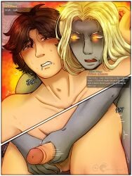2boys alternate_version_available arcane_odyssey brown_hair camaronart character_name character_request from_behind gay gay_domination gay_masturbation glowing_eyes grey_body grey_skin handjob handjob_from_behind light-skinned_male light_skin long_hair male/male masturbating_other masturbation prince_allanon_(arcane_odyssey) roblox roblox_game robloxian self_upload short_hair tagme tagme_(character) text text_box watermark white_hair