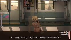 1boy 1boy1girl 1girls animated bare_breasts big_breasts big_thighs blonde_hair boobjob breasts breath cum cum_on_body cum_on_breasts cum_on_face game_cg giggle gyaru holding_breast midriff paizuri penetration pixel_(artwork) pixel_animation pixel_art sex sound sound_effects stomach tagme tan_skin thighs train train_45 video voice_acted