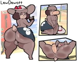 animal_crossing anthro ass big_ass big_penis bikini bubble_ass bubble_butt canid canine canis digby_(animal_crossing) domestic_dog femboy furry huge_ass huge_cock human_on_anthro lewdewott looking_back male male_only penis sex tagme tail thick_thighs wide_hips
