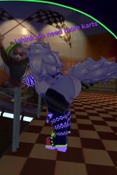 ass bent_over breasts caption captioned fnaf huge_ass huge_breasts roxanne_wolf_(fnaf) vrchat vrchat_avatar