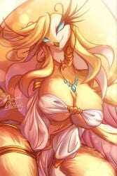 angele_darliing avian big_breasts bird blue_eyes hazbin_hotel speaker_of_god_(hazbin_hotel)