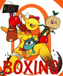 boxing boxing_gloves cartoon_network clothing feline feline female gumball_watterson legwear male mammal nipples nude orange_nipples penny_fitzgerald pussy raamskorge sport the_amazing_world_of_gumball