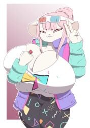 big_breasts breasts cleavage female furry huge_breasts hyper_breasts kimberly_(dullvivid) ririzael tagme thick_thighs wide_hips