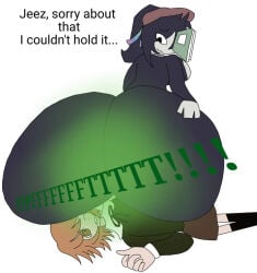 2girls big_butt fart farting farting_in_face fundamental_paper_education miss_sasha_(fundamental_paper_education)