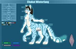 breasts chakat_(species) fangs feline frostwyrm102 futanari hair herm intersex mammal model_sheet penis pussy sabertooth_(feature) solo taur winterfang_(frostwyrm102)