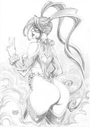 1girls ass big_ass capcom female marcio_fernandes rainbow_mika solo street_fighter traditional_media_(artwork)
