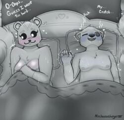 after_sex animal_crossing areola_slip bed bedroom big_boobs big_breasts black_sclera blue_blush blush blushing cat_mouth chest_tuft chubby_male closed_eye closed_eyes couple covering covering_breasts death_by_snoo_snoo death_by_snu_snu filbert_(animal_crossing) four_fingers funny fur furry furry_female furry_male furry_only head_markings heart heart_symbol hearts_around_body hearts_around_head in_bed meme_reference mexico_alien moobs naked naked_female naked_male nintendo nipples nocheeseburger obscured_breasts peanut_(animal_crossing) pink_blush request ruffled_fur sciurid sex sketch spiral_eye spiral_eyes squirrel squirrel_ears squirrel_tail sweat sweating tired tired_male toony toony_expression tremble_lines trembling white_pupils