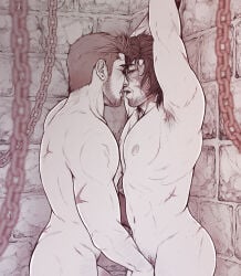 armpit_hair armpits bondage cidolfus_telamon clive_rosfield final_fantasy gay male male/male yaoi