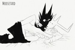 anal anal_sex animated animated_gif black_and_white boisvert dogtooth_(boisvert) grainy_texture male male/male male_only monochrome ouriel_(boisvert)