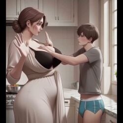 ai_generated argument bending_over dominant_male forced groping groping_breasts incest kitchen mother mother_and_son older_female older_female_and_younger_male stripping submissive_female tagme video younger_male