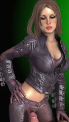 1girls 3d 3d_model ai_generated assassin batman:_arkham_city batman_(series) blowjob dc dc_comics exposed_stomach faceless_male female leather_jacket leather_pants rocksteady_studios seductive_look seductive_pose simple_background solo solo_female tagme talia_al_ghul talia_al_ghul_(arkham_city) video villainess