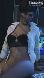 alternate_version_available asian bra female foulveins functionally_nude jane_teng policewoman shirt_only short_hair sleeping_dogs
