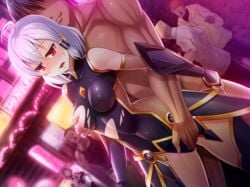 breasts dekosen_takuji expressionless sakura_chitose tagme taimanin_asagi taimanin_asagi_battle_arena white_hair