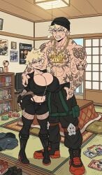 1boy 1girl 2026 ai ai_art ai_generated angry_face bakugou_katsuki bakugou_mitsuki big_ass big_breasts big_butt bimbo black_cape blonde blonde_female blonde_hair bodybuilder boku_no_hero_academia boots cap chains crown edit edited edited_ai explosion family_photo gemini gold_chain goth grenade hero huge_ass huge_breasts japanese katsuki_bakugou king living_room mitsuki_bakugou mother mother_and_son muscles muscular muscular_male my_hero_academia pants parody smile sun1sol sun1sol_(edit) superhero tattoo tattoo_on_chest tattooed_arm tattoos tights voronnsfw