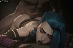ai_assisted ai_generated animated arcane arcane_jinx ass_focus ass_up blue_hair doggy_style facing_viewer fucked_from_behind fucked_senseless full_video_at_source jinx jinx_(arcane) jinx_(league_of_legends) league_of_legends more_at_source patreon petite_girl prone_bone rough_sex size_difference tagme twin_braids video voice_acted whatajinx