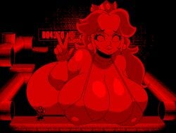 bikini bikini_top huge_ass huge_breasts mario pixel_art princess_peach super_mario_bros. tagme virtual_boy windreg