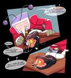 artist_request bottomless deltarune english_dialogue english_text gay horny horny_male size_difference spamtenna spamton_g_spamton tenna_(deltarune) yaoi