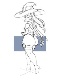 genshin_impact huge_ass massgrave mona_(genshin_impact) thick_thighs twintails