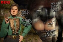 3d 3d_(artwork) anal anal_penetration anal_sex artist_request ass bad_end balls ballsack begging brown_hair brunette bubble_ass bubble_butt cigarette classy dialogue english_text equine equine_penis feral feral_on_female feral_on_human feral_penetrating forced game_over gameplay_mechanics hand_on_hip horse huge_balls human humiliated humiliation impossible_fit instant_loss_2koma interspecies mary_linton mating_press rape raped red_dead_redemption_(series) red_dead_redemption_2 size_difference smug text thrusting thrusting_into_ass video_game_character