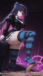 1girls ai_generated barefoot big_breasts black_hair blue_eyes breasts curvy curvy_body curvy_female dreamyan_ai feet foot_fetish foot_focus footjob green_eyes hi_res high_quality high_resolution highres huge_breasts large_breasts long_hair panty_&_stocking_with_garterbelt pink_hair seductive seductive_eyes seductive_look seductive_mouth seductive_pose seductive_smile smile smiling standing standing_on_one_leg stocking_anarchy stockings striped_legwear stripes thick_ass thick_thighs thighhighs thighs toes uncensored very_long_hair