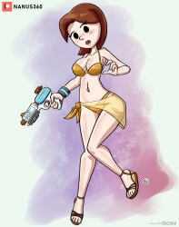 1girls 2021 artist_name bikini black_eyes blush breasts brown_hair cleavage clothed clothed_female feet female female_only holding holding_object holding_water_gun human knees_together_feet_apart light-skinned_female light_skin looking_at_viewer medium_breasts medium_hair mii mii_gunner mii_gunner_(smash_4) nanus2 navel nintendo open_mouth orange_bikini orange_swimsuit patreon_logo patreon_username sandals sarong shiny_skin solo super_smash_bros. super_smash_bros._for_nintendo_3ds_and_wii_u swimsuit thighs toes toy_gun water_gun