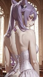 1girl ai_generated animal_ears animal_nose bangs bench black_choker blush body_fur breasts choker clitoris day decurse earrings furry furry_female garter_belt genshin_impact green_eyes green_hair hair_between_eyes hair_ornament hairclip heart heart-shaped_pupils jewelry keqing_(genshin_impact) musical_note navel nipples object_insertion on_bench outdoors pink_thighhighs ponytail pussy pussy_juice see-through sex_toy sitting small_breasts smile snout solo spread_legs sweat tail thighhighs uncensored vaginal vaginal_object_insertion white_thighhighs