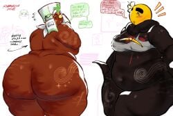 2girls ass caretaker_(die_of_death) dialogue die_of_death_(roblox) fat_female kittenbanana mequot roblox self_upload suggestive tagme thick_ass thick_thighs