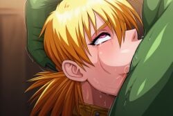 cum_inside deep_penetration deepthroat eyes_rolling_back face_focus female grabbing head_grab hellsing oral orc_male seras_victoria swallowing tears