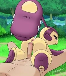1boy animated anus ass cubbychambers female furry human_on_anthro interspecies mawile penis pokemon pokemon_(species) pussy sex shiny_pokemon tagme vaginal_penetration video