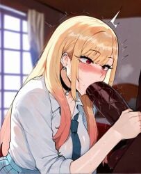 1boy 1girls ai_generated dark-skinned_male dark_skin erodreams female gyaru hair kitagawa_marin light-skinned_female light_skin long_hair male sono_bisque_doll_wa_koi_wo_suru