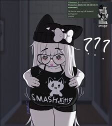 big_breasts bra bra_showing bra_strap breast_focus cat_beanie confused cute dizzy_eyes female female_only hands_on_breasts jiggling_breasts requested roblox roblox_avatar teasing teasing_with_breasts thick_thighs