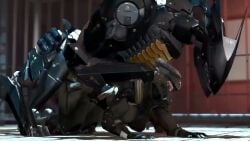 1boy 1boy1girl 3_toes 3d 3d_animation animated biomechanical black_body blade_wolf canid canine canis clawed_feet cybernetics doggy_style english english_dialogue english_text facemask female glistening glistening_body knife konami long_tail male/female male_only metal_gear metal_gear_rising metal_gear_rising:_revengeance metal_gear_solid platinum_games quadruped robot sharp_claws sharp_teeth soldier sound sound_effects sound_warning tagme tail teeth video weapon weapons wolf