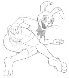 1girls 2026 23condex 2d 2d_(artwork) 2d_artwork ass asshole bunny_costume bunny_ears bunny_girl bunny_tail bunnysuit exposed_anus exposed_ass exposed_pussy female female_focus female_only five_nights_at_freddy's five_nights_at_freddy's:_security_breach looking_at_viewer looking_back monochrome pussy ripped_clothes ripped_clothing solo solo_female solo_focus vanny_(fnaf)