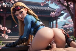 1boy 1boy1girl 1girls ai_generated anus architecture artist_name ass bent_over black_gloves blonde_hair blue_eyes blue_jacket blurry bottomless breasts cammy_white capcom cherry_blossoms clothed_sex cum cum_in_pussy east_asian_architecture female fingerless_gloves gloves goggles goggles_on_head hetero hi_res lips long_hair looking_at_viewer looking_back nose open_mouth outdoors patreon_username penis petals pussy r34arts scar sex sex_from_behind solo_focus street_fighter street_fighter_v uncensored vaginal vaginal_penetration vaginal_sex