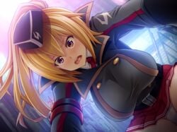 asahi blonde_hair breasts donna_barows female large_breasts military pointy_chin taimanin_asagi taimanin_asagi_battle_arena