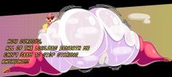 1girls andyland_(copyright) character_request clown_girl copyright_request dialogue hairy_pussy hyper_thighs pussy solo solo_female stockings sweat sweating text thick_thighs thighs unnamed_clown_girl_(endacopia_trailer) voctopie watermark wobbling_ass